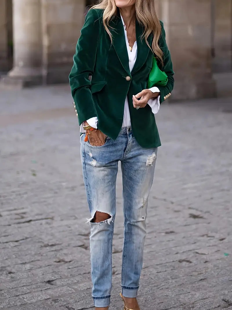 Stockholm Atelier™ - Elegant Velvet Blazer