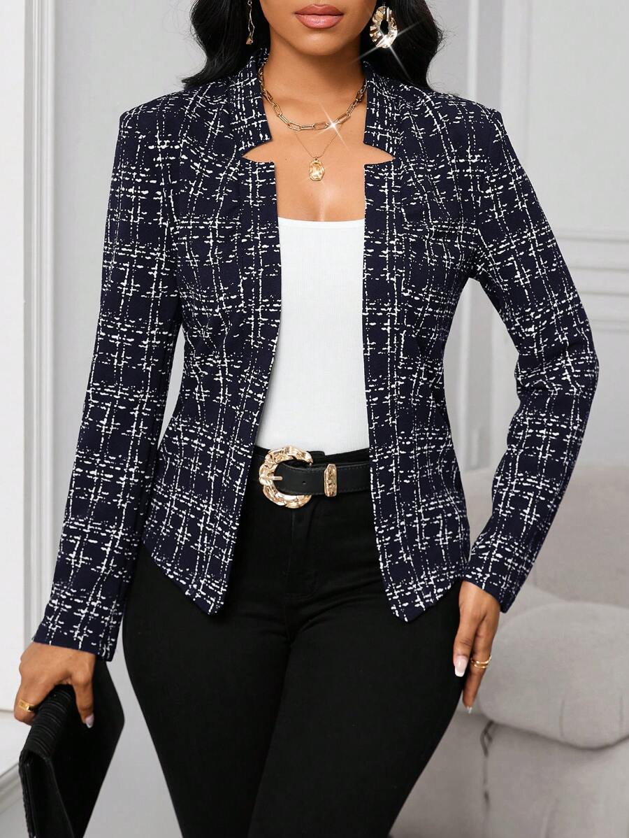 Stockholm Atelier™ - Chic Plaid Blazer