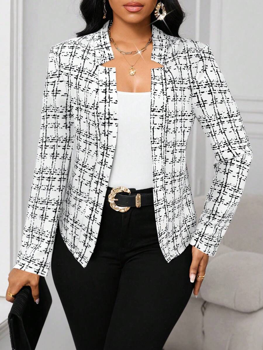 Stockholm Atelier™ - Chic Plaid Blazer