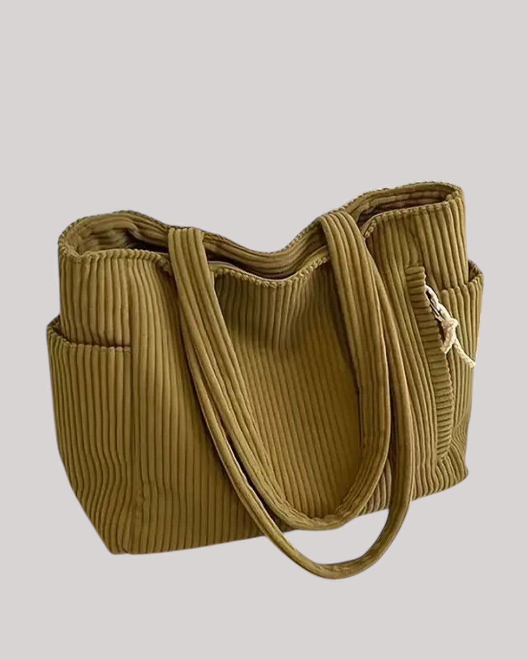 Stockholm Atelier™ | Räfflad toteväska med snördetalj