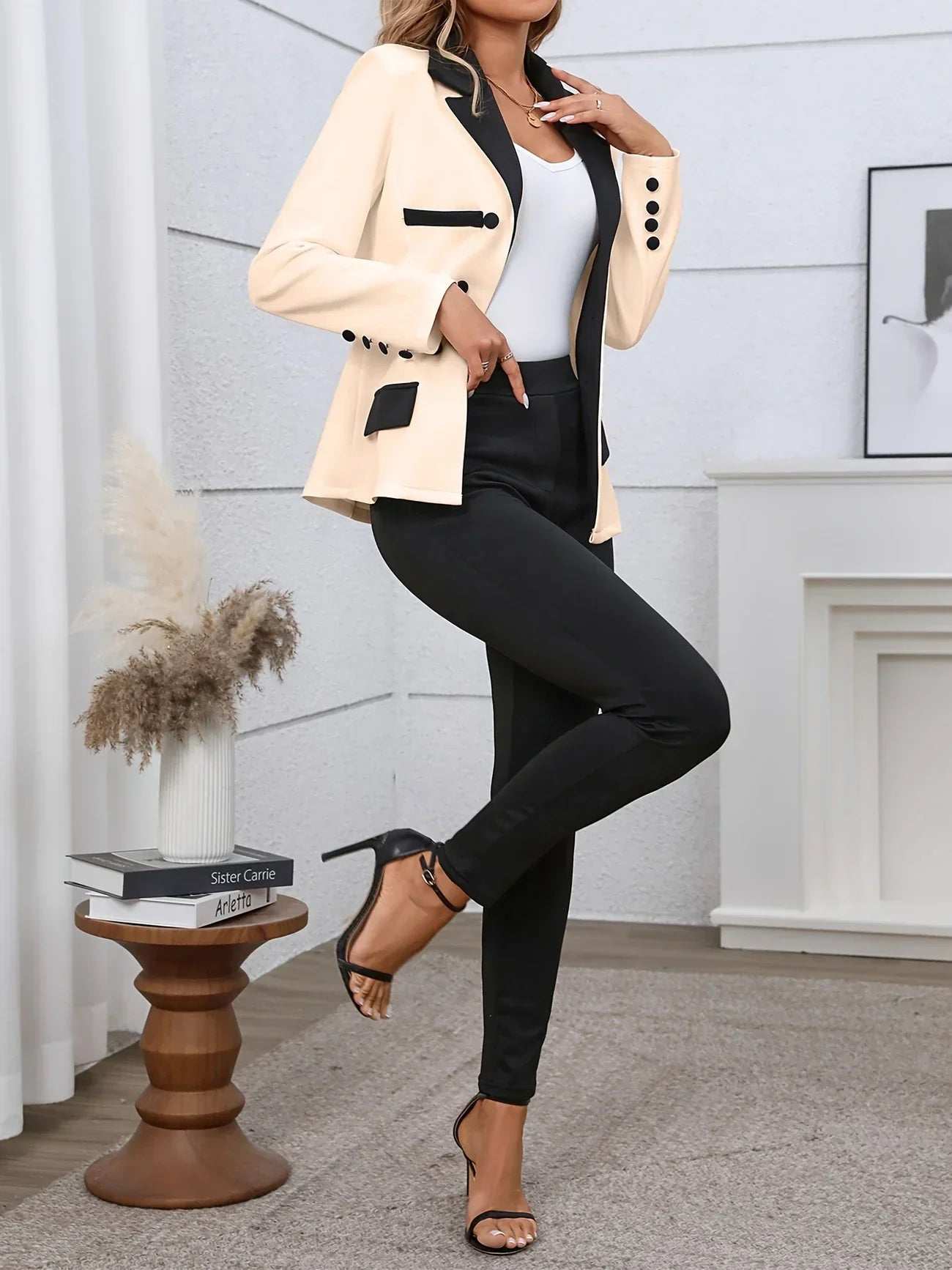 Stockholm Atelier™ - Chic Color Block Two-piece Set
