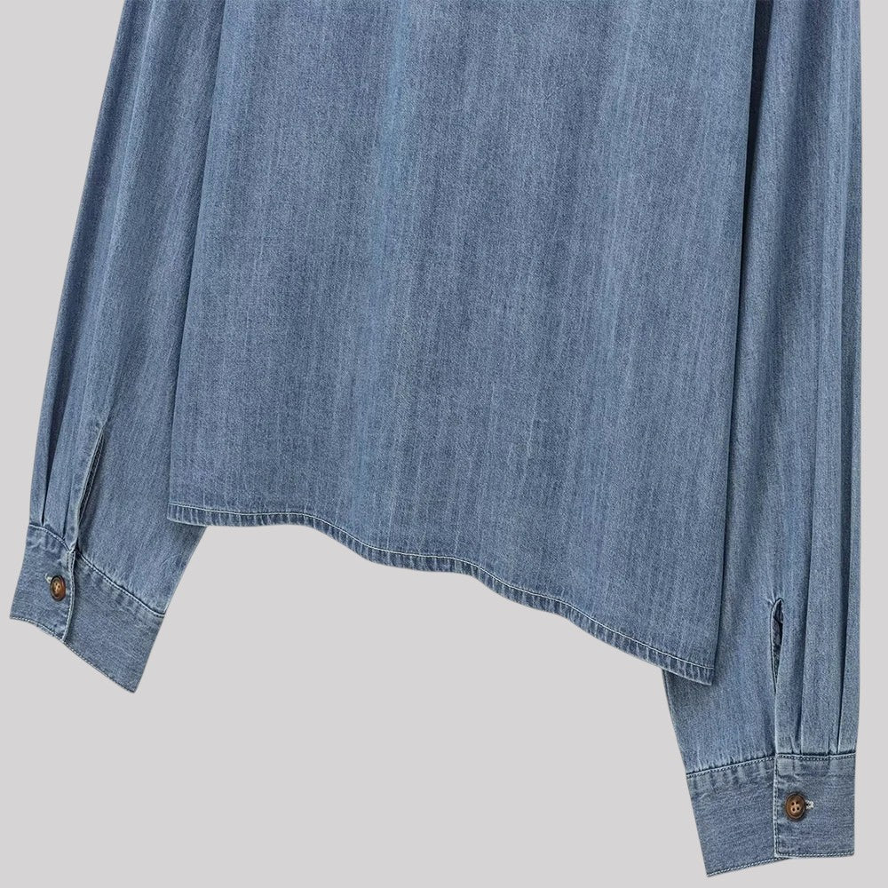 Clémence | Denimblus med rosett