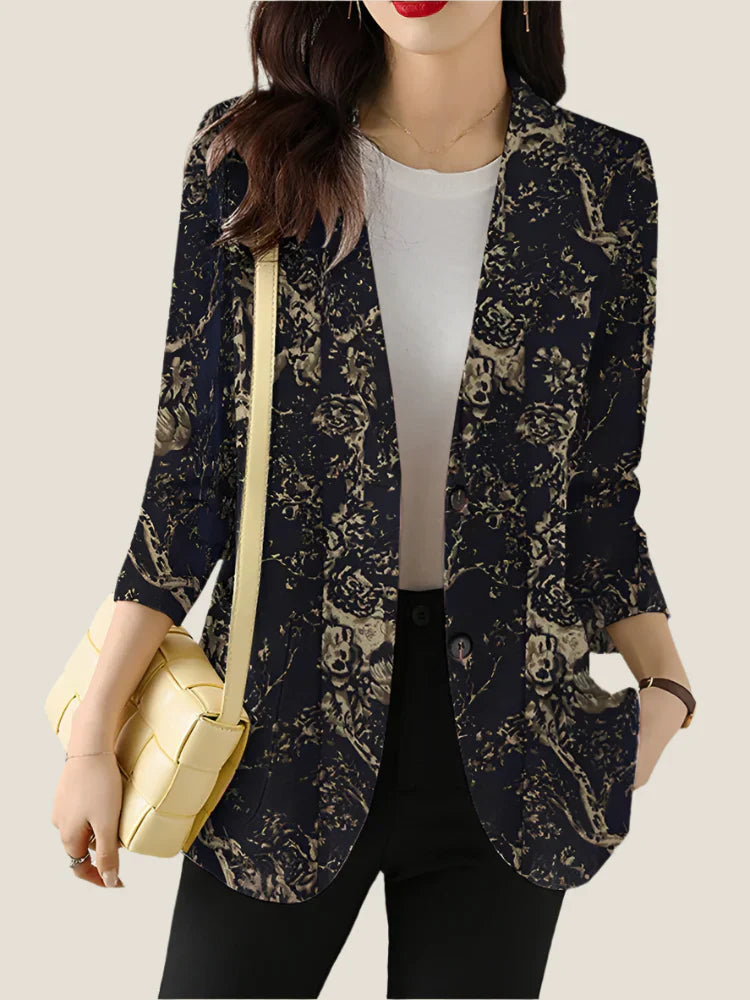 Stockholm Atelier™ - Chic Floral Printed Blazer