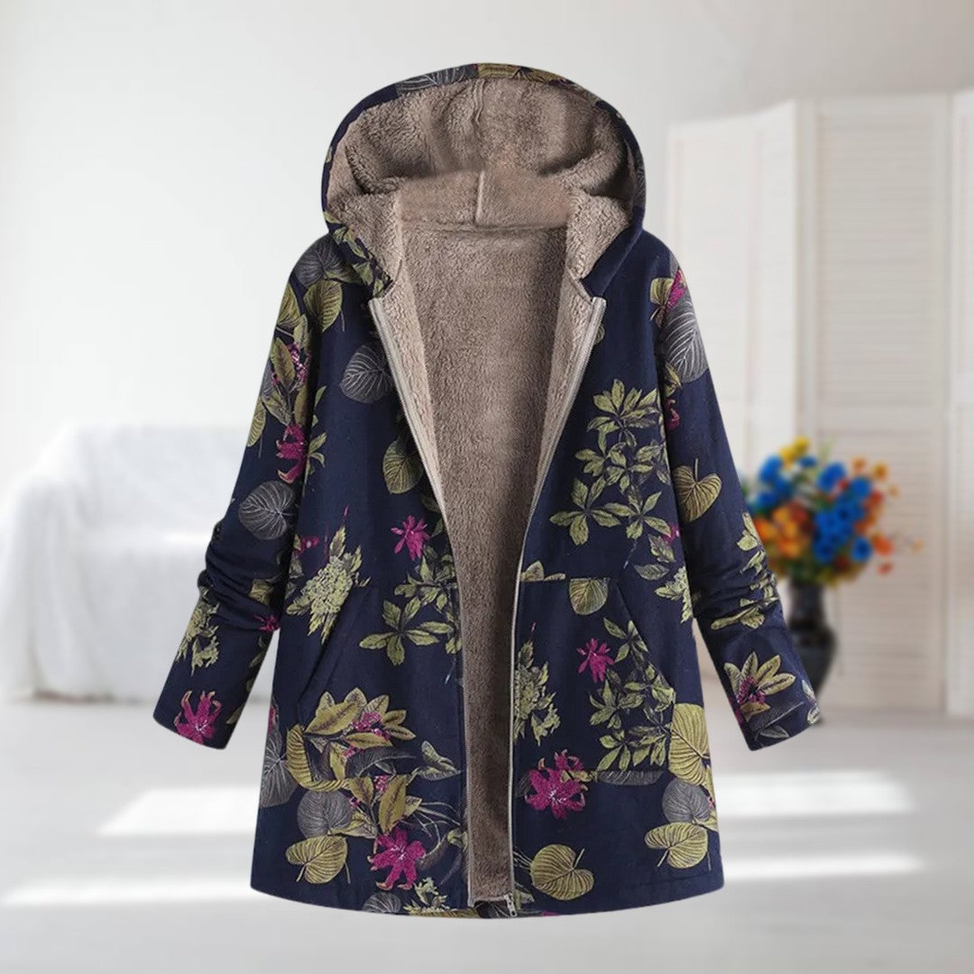 Flora | Varm, mjuk fodrad stickad jacka parkas