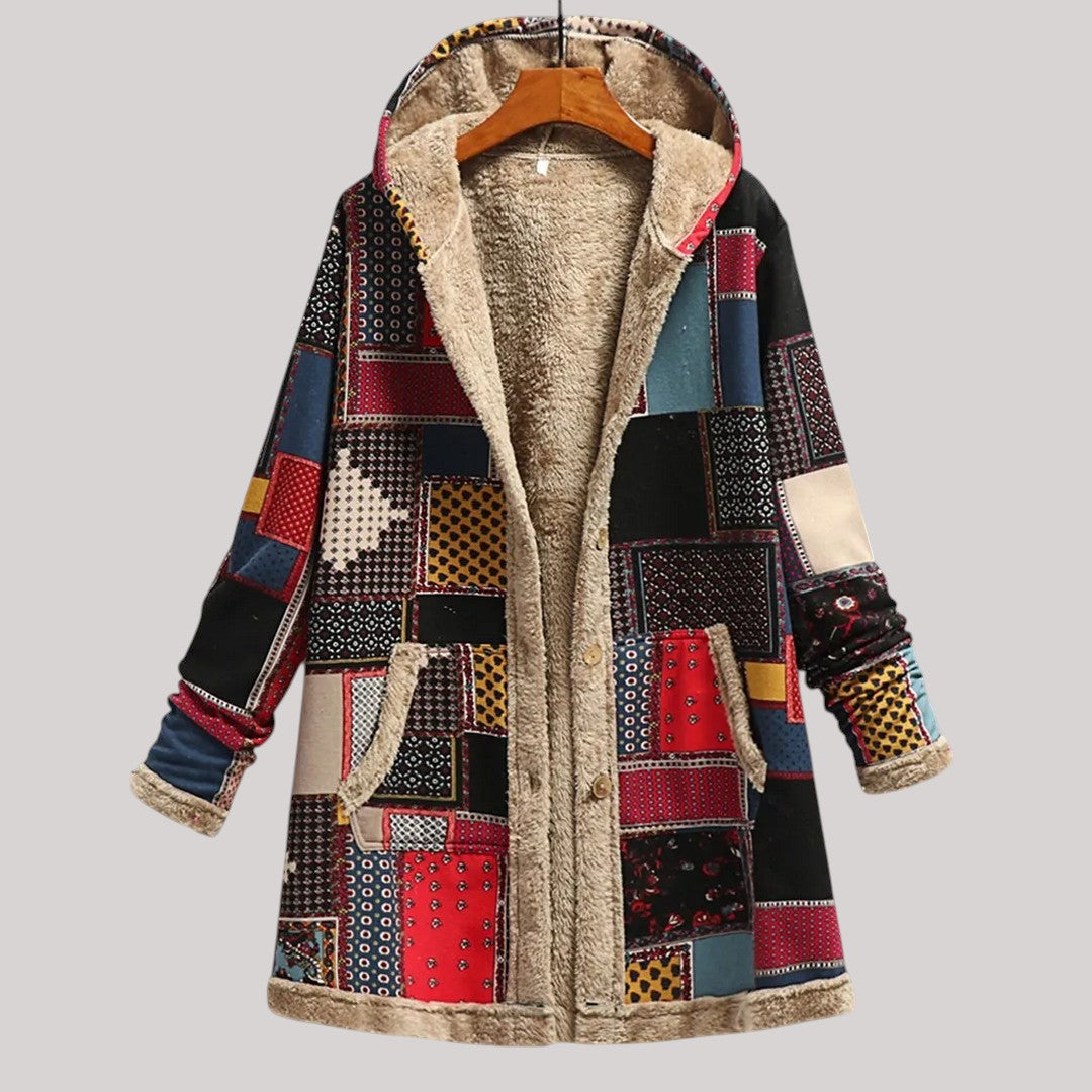 Flora | Varm, mjuk fodrad stickad jacka parkas