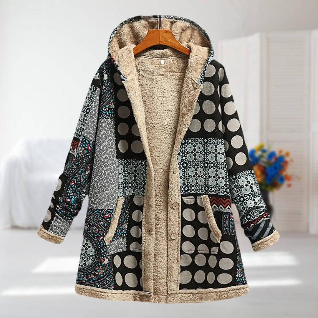 Flora | Varm, mjuk fodrad stickad jacka parkas