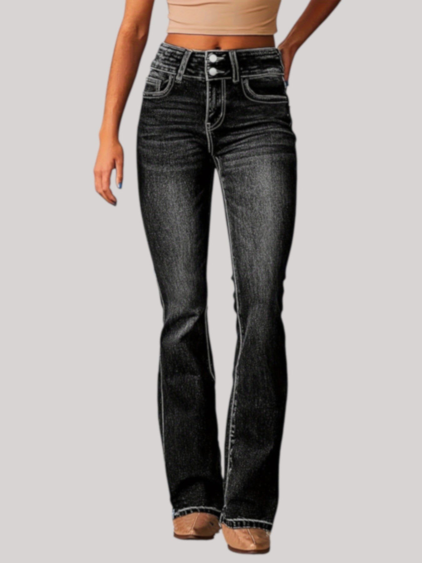 Aya | Högmidjade flare jeans