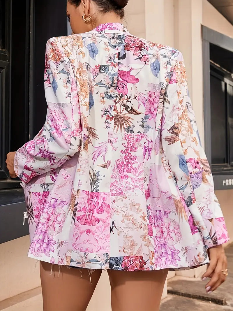 Stockholm Atelier™ - Chic Floral Print Blazer