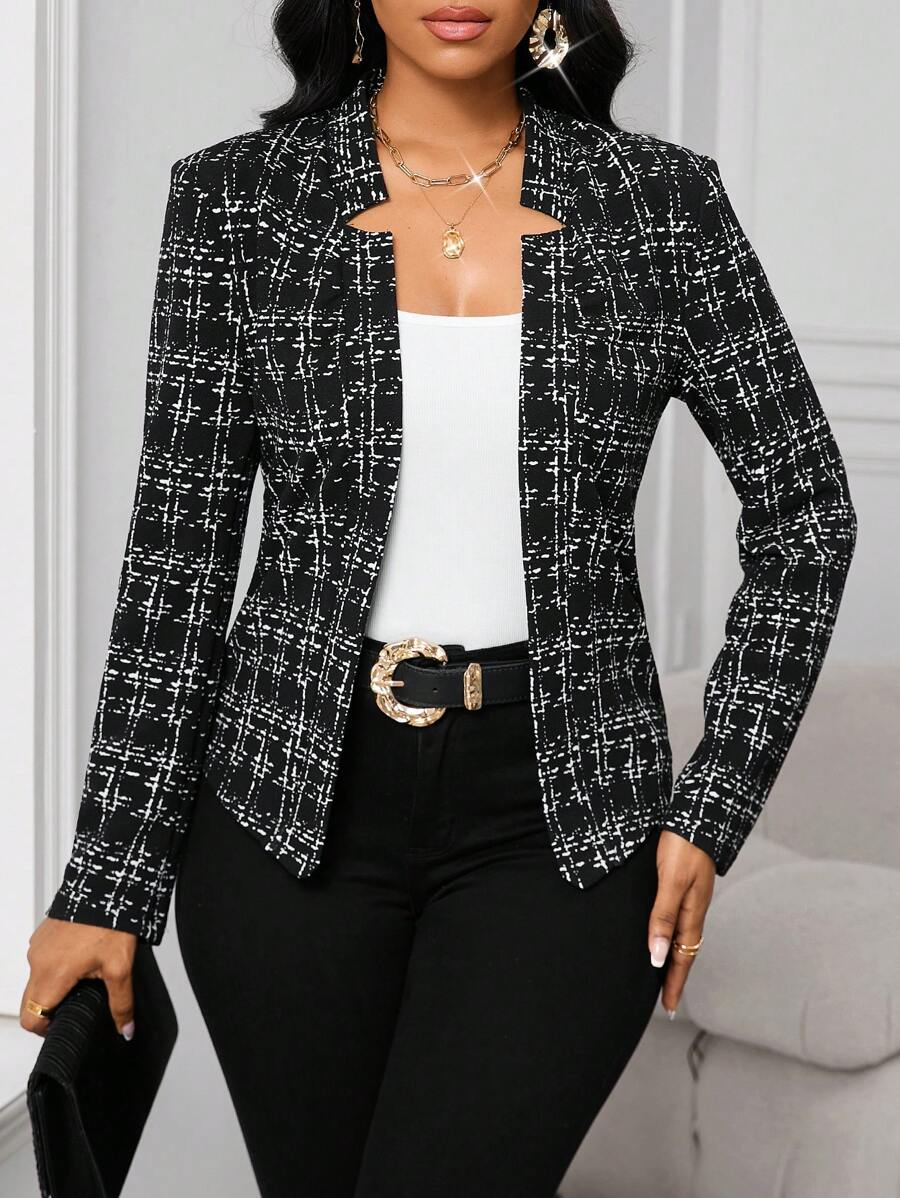 Stockholm Atelier™ - Chic Plaid Blazer