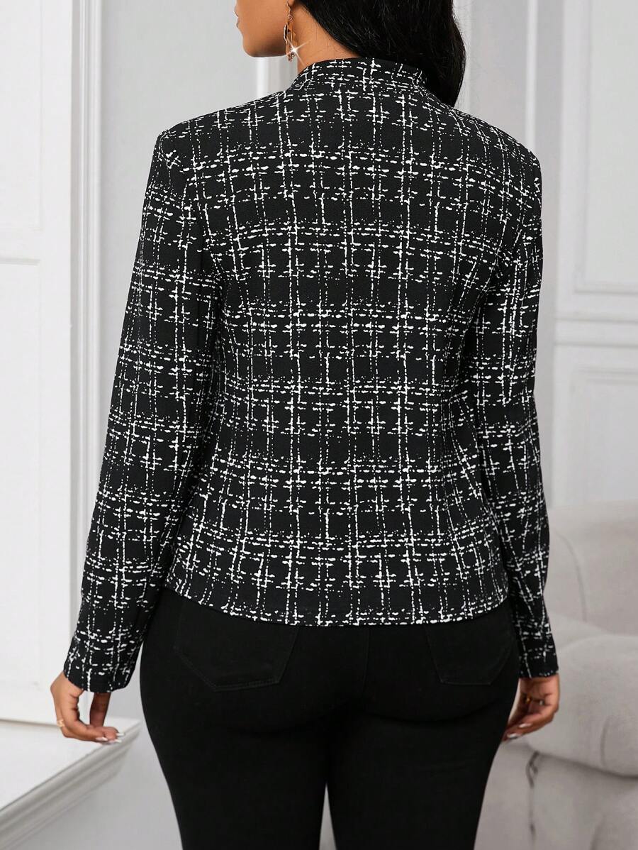 Stockholm Atelier™ - Chic Plaid Blazer