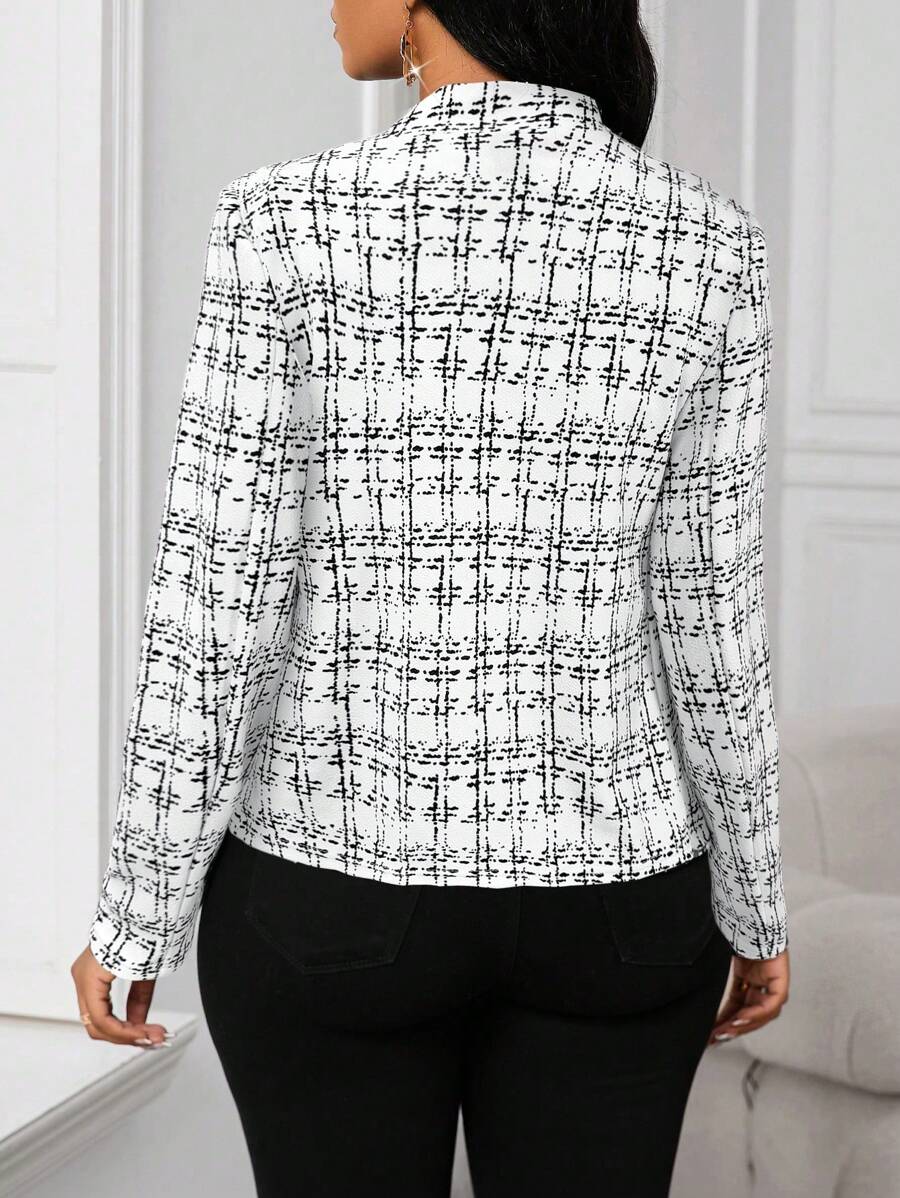 Stockholm Atelier™ - Chic Plaid Blazer