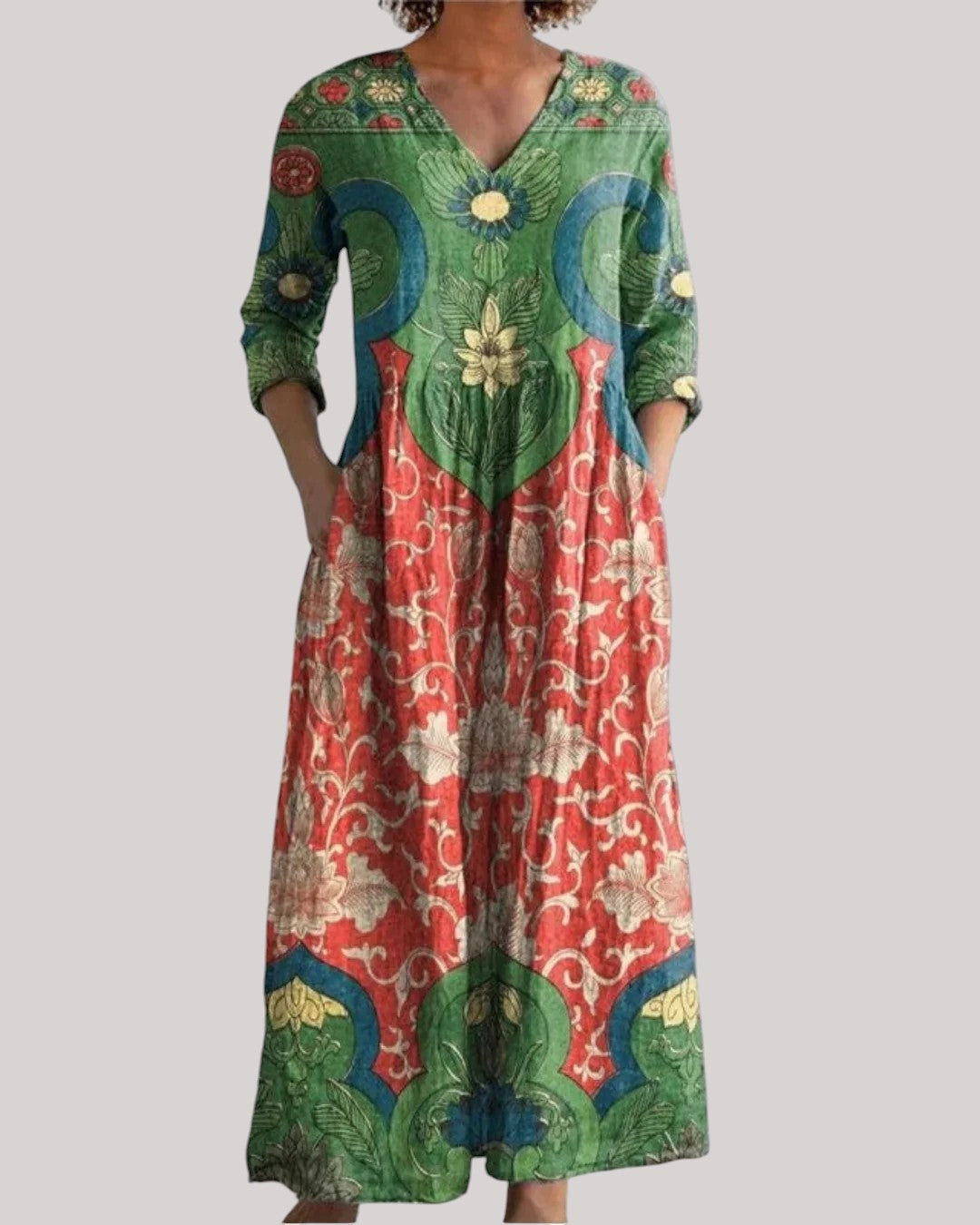 Sigrid | Vintage blommig maxiklänning