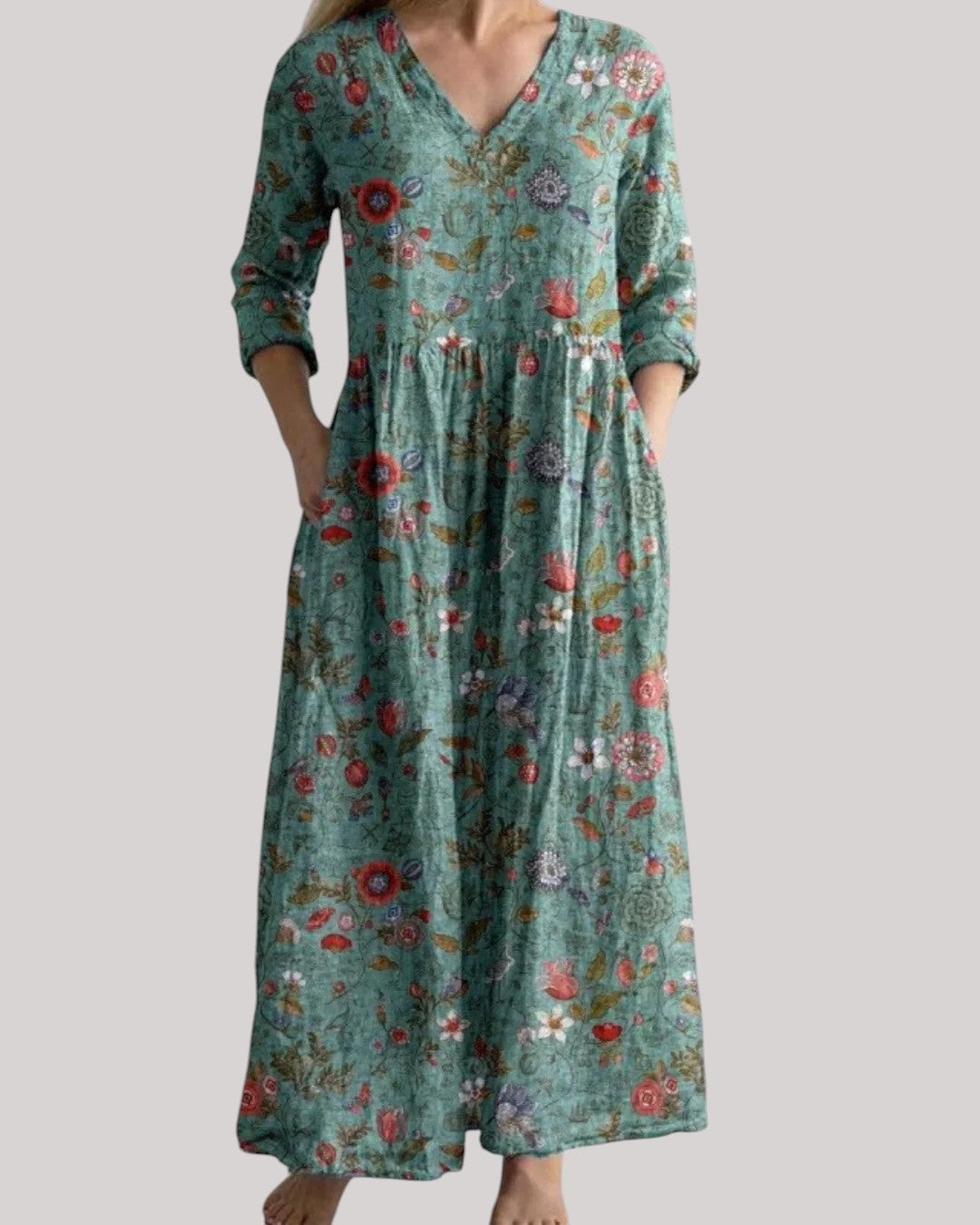Sigrid | Vintage blommig maxiklänning