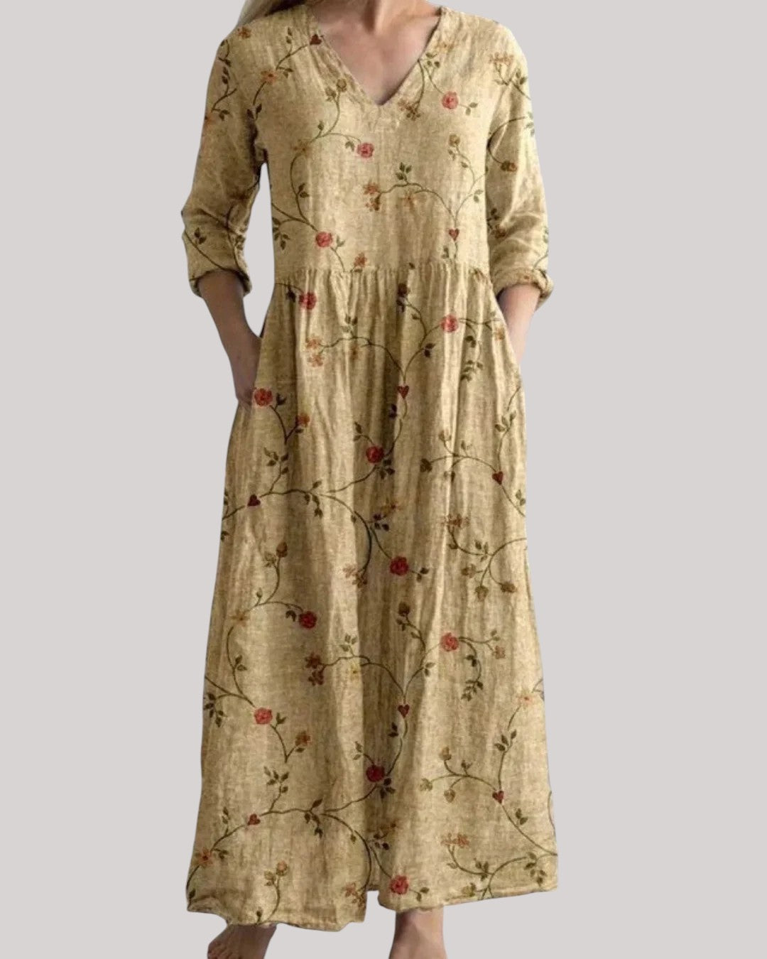 Sigrid | Vintage blommig maxiklänning