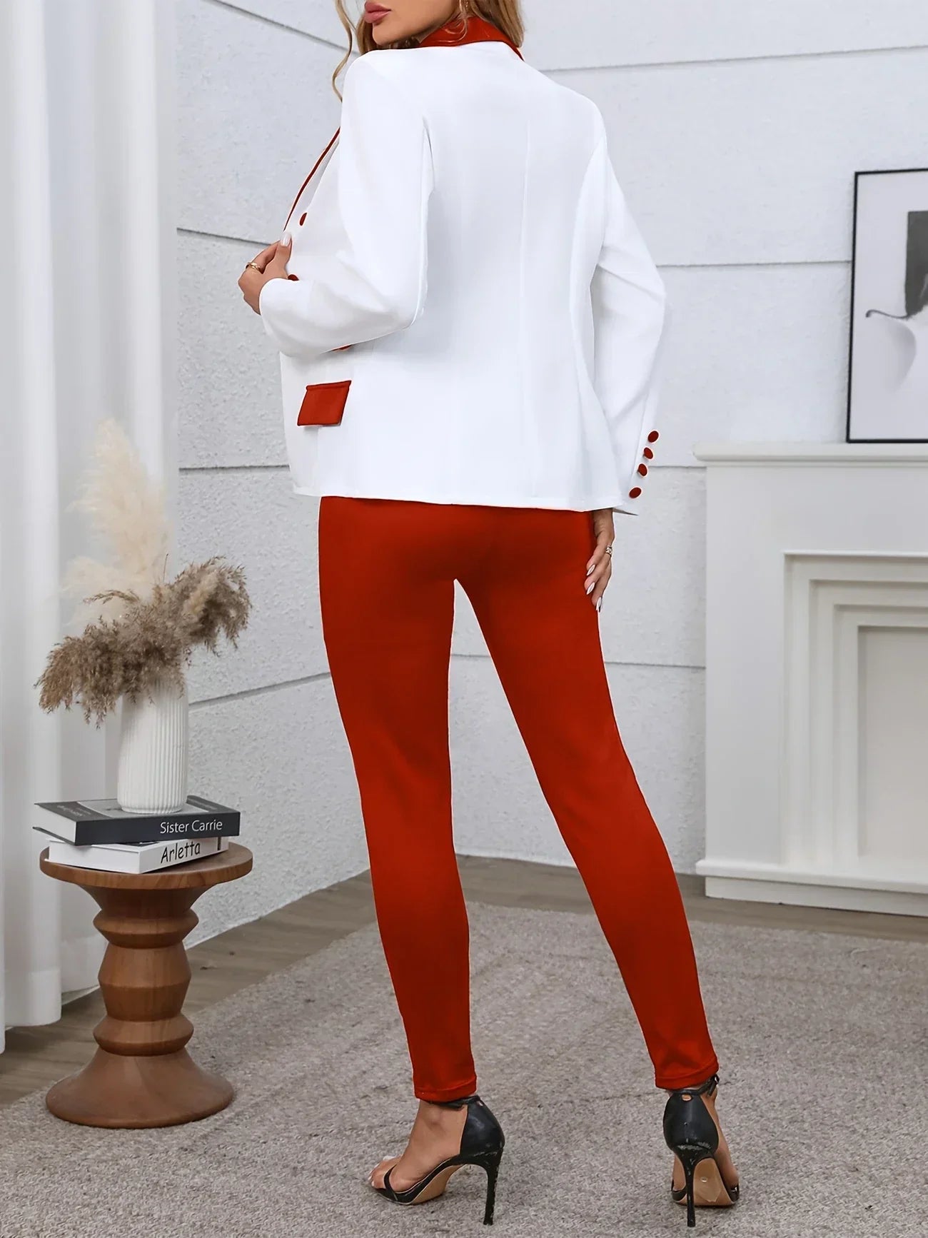 Stockholm Atelier™ - Chic Color Block Two-piece Set