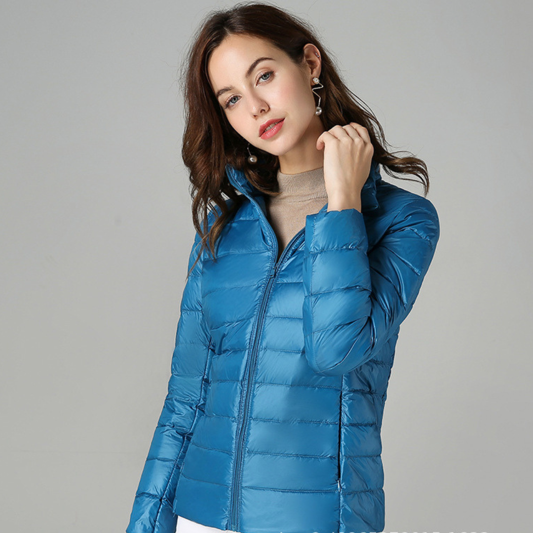 Stockholm Atelier™ | Aurora - Ny Ultralight Jakke med Hvide Andefjer