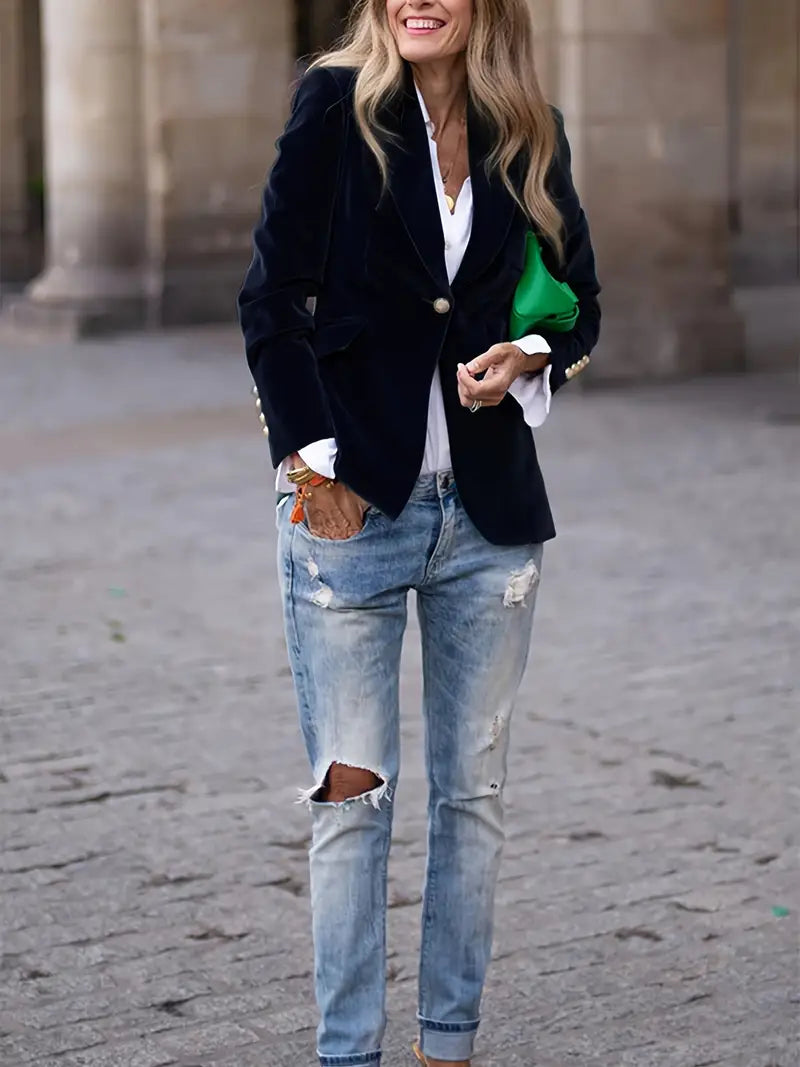 Stockholm Atelier™ - Elegant Velvet Blazer