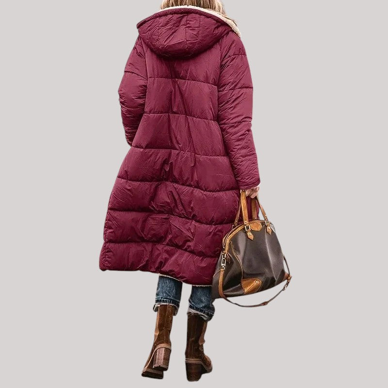 Tova - Oversize vinterkappa med sherpa-foder