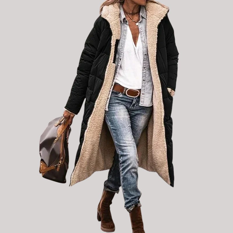 Tova - Oversize vinterkappa med sherpa-foder