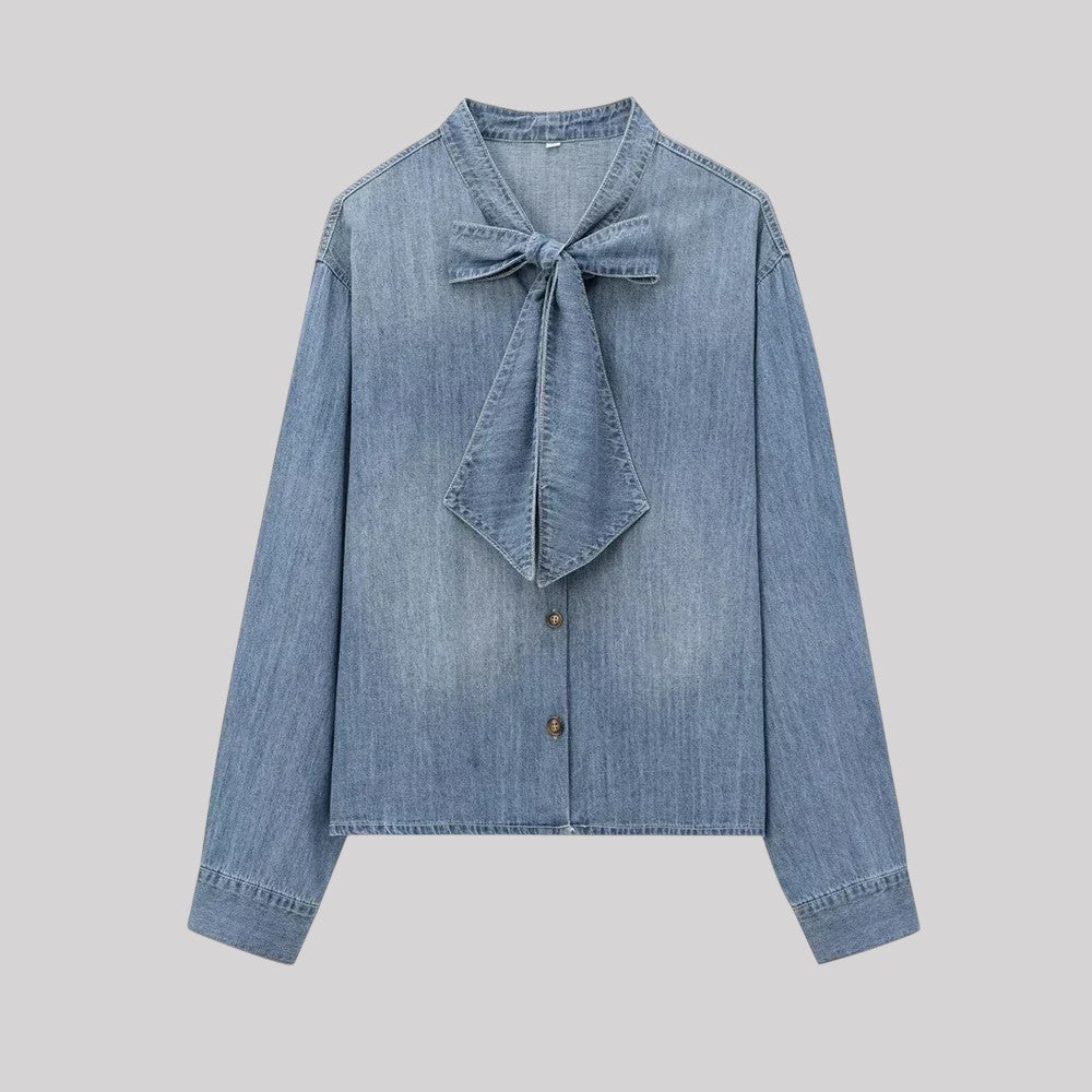 Clémence | Denimblus med rosett