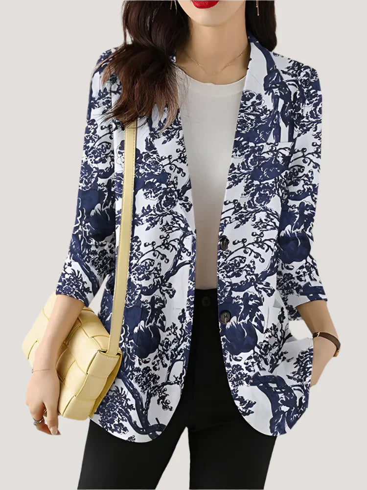 Stockholm Atelier™ - Chic Floral Printed Blazer