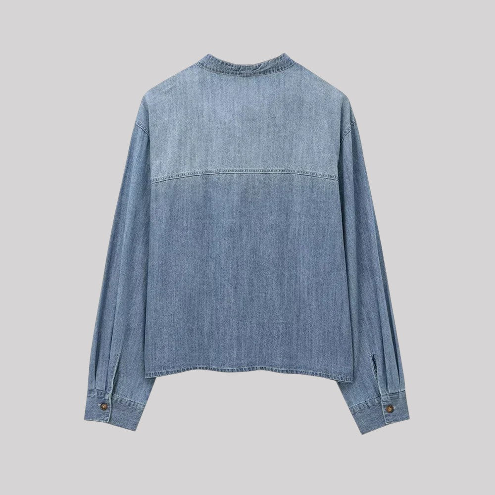 Clémence | Denimblus med rosett