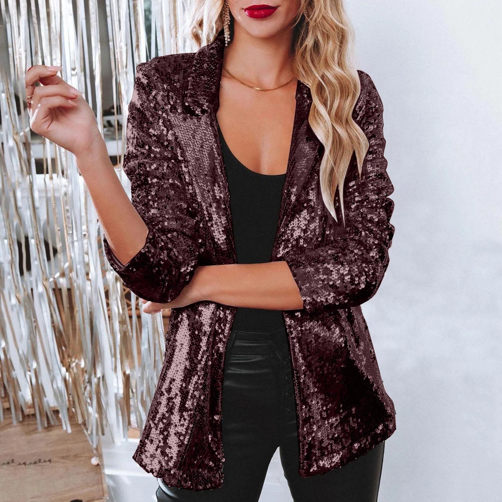 Stockholm Atelier™ – Elegant Sequins Blazer