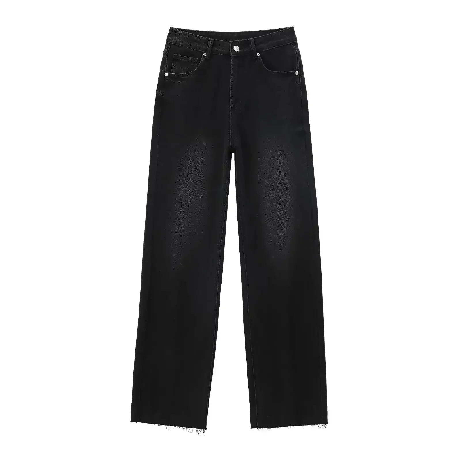 Stockholm Atelier™ | Elegant Svart Jeans med Rå Finish