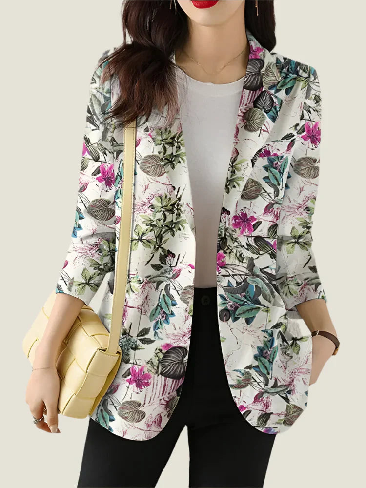 Stockholm Atelier™ - Chic Floral Printed Blazer