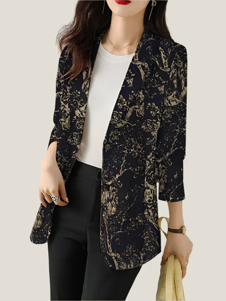 Stockholm Atelier™ - Chic Floral Printed Blazer