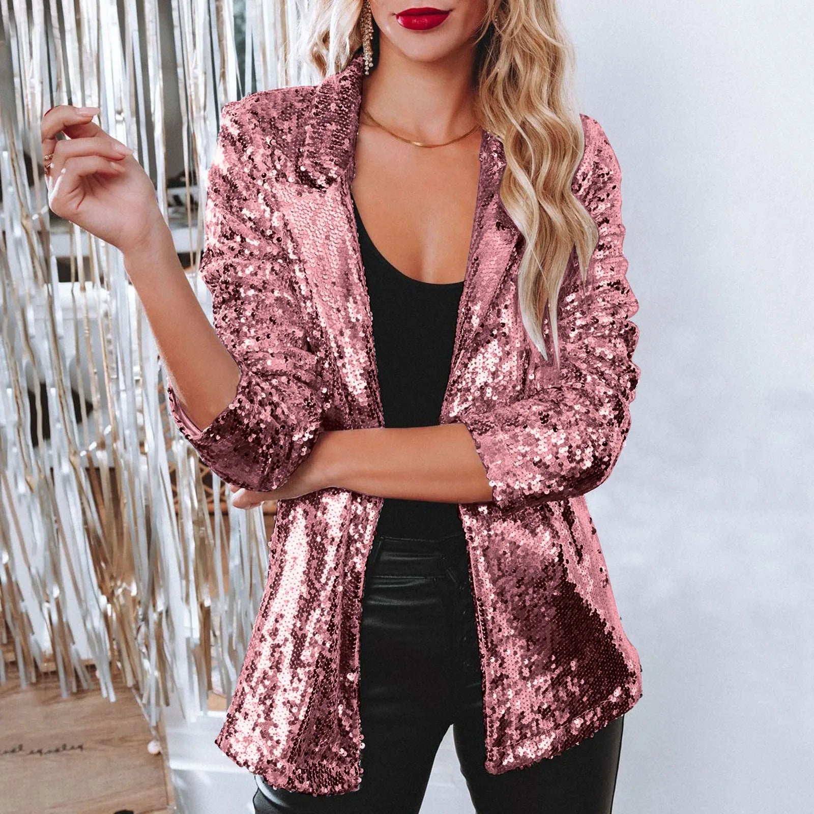 Stockholm Atelier™ – Elegant Sequins Blazer
