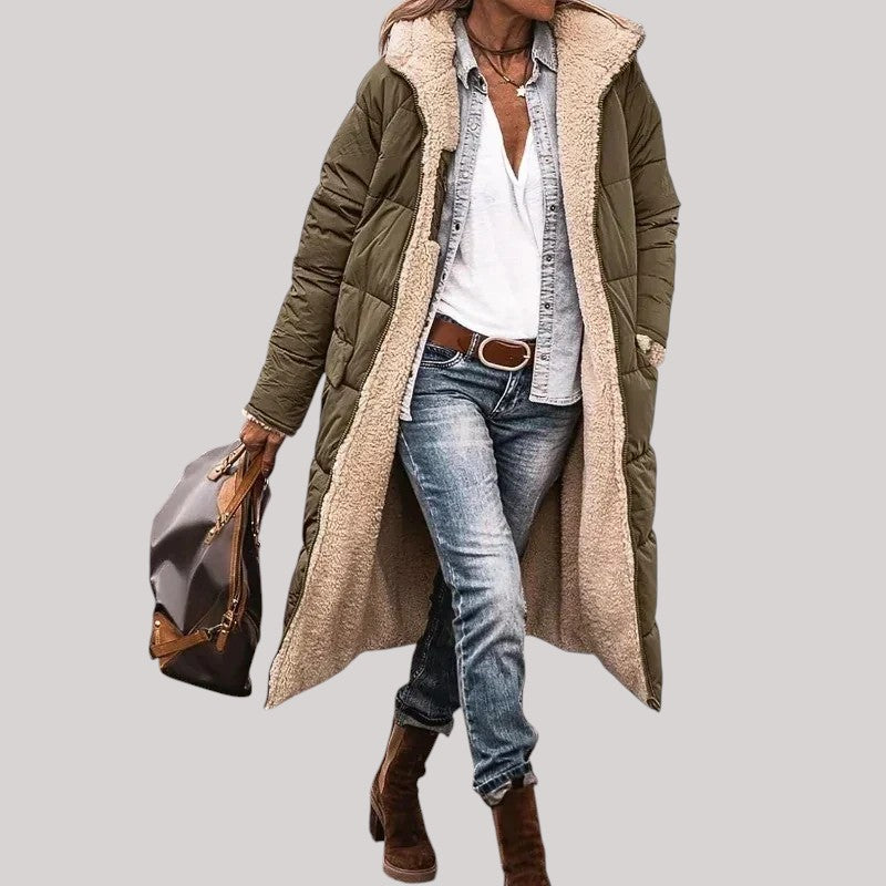 Tova - Oversize vinterkappa med sherpa-foder