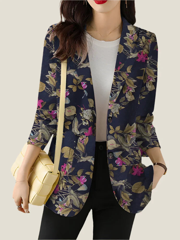 Stockholm Atelier™ - Chic Floral Printed Blazer