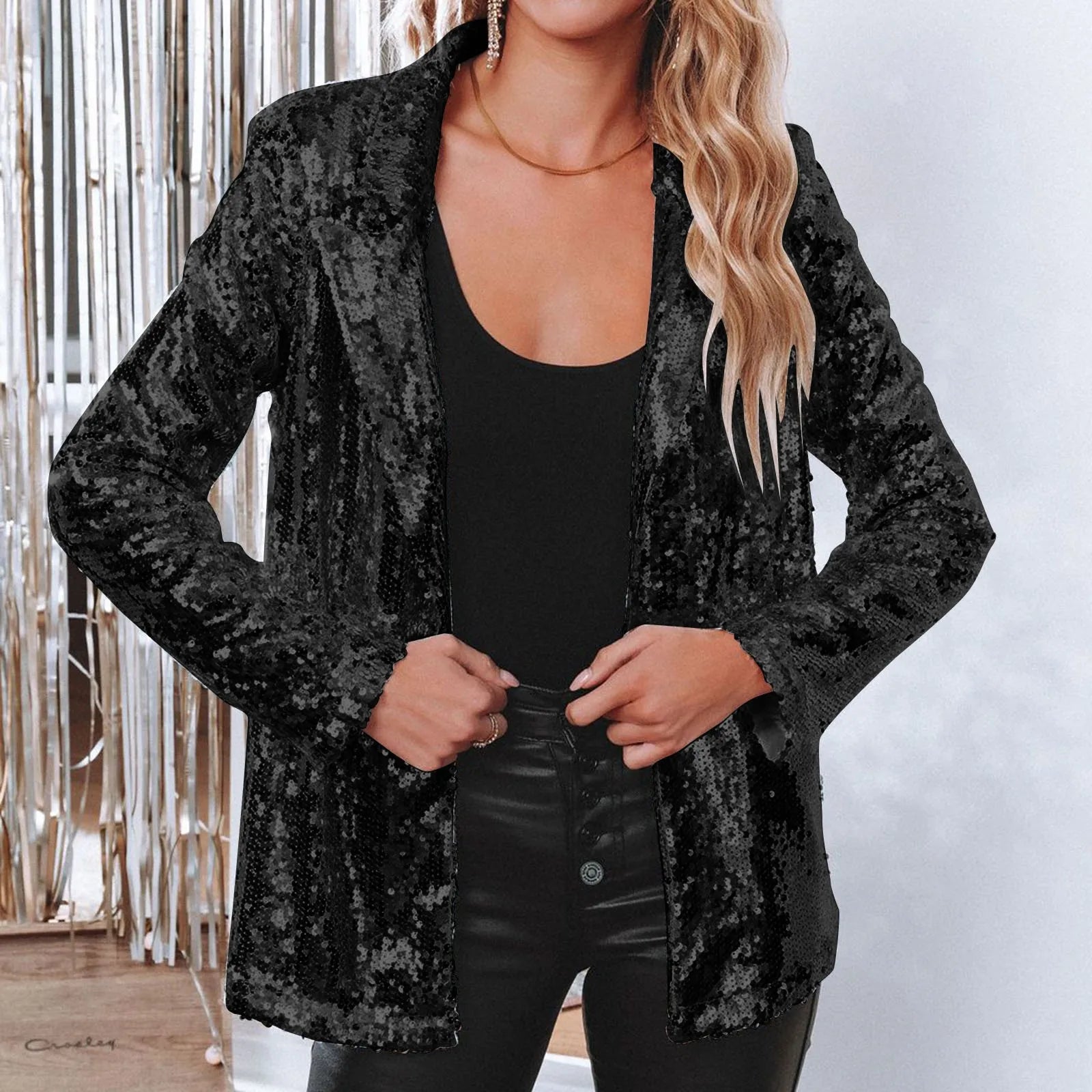 Stockholm Atelier™ – Elegant Sequins Blazer