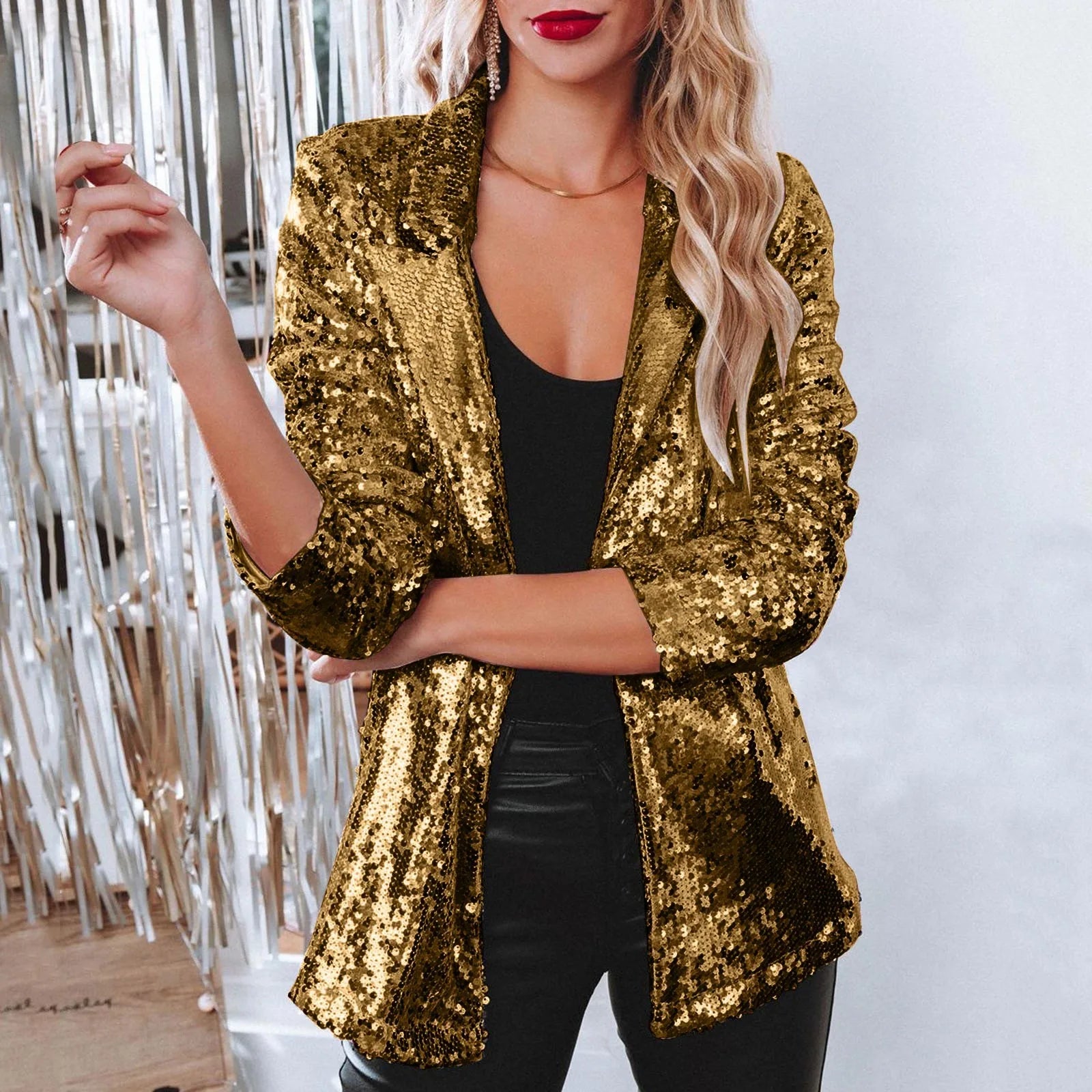 Stockholm Atelier™ – Elegant Sequins Blazer