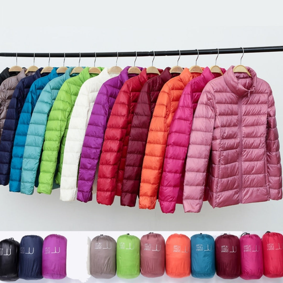 Stockholm Atelier™ | Aurora - Ny Ultralight Jakke med Hvide Andefjer