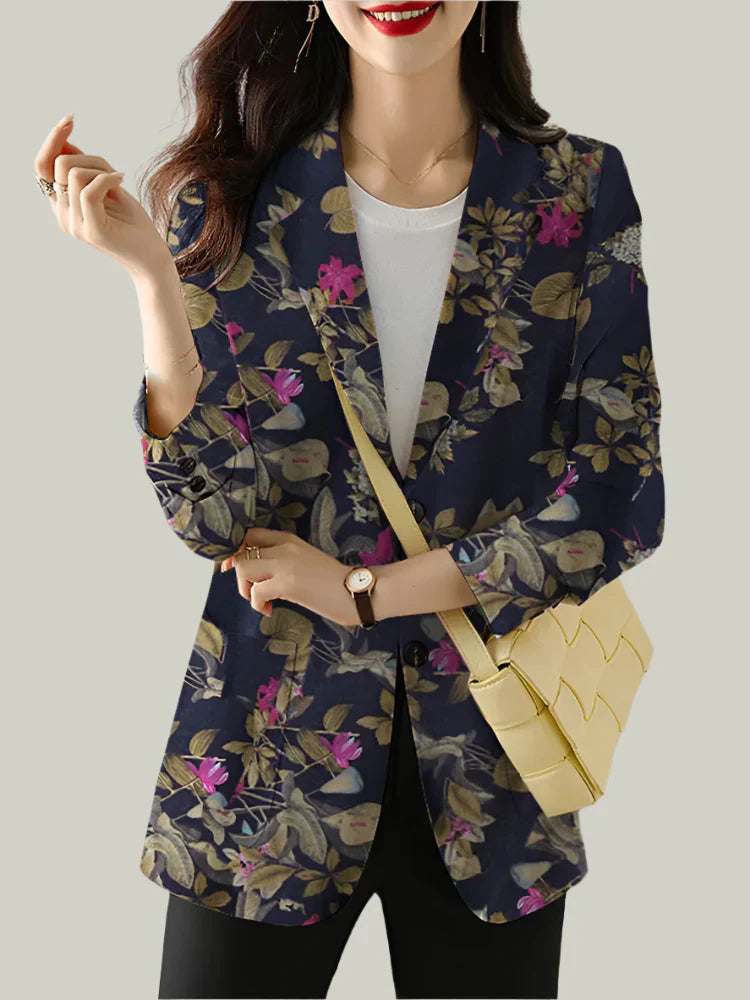 Stockholm Atelier™ - Chic Floral Printed Blazer
