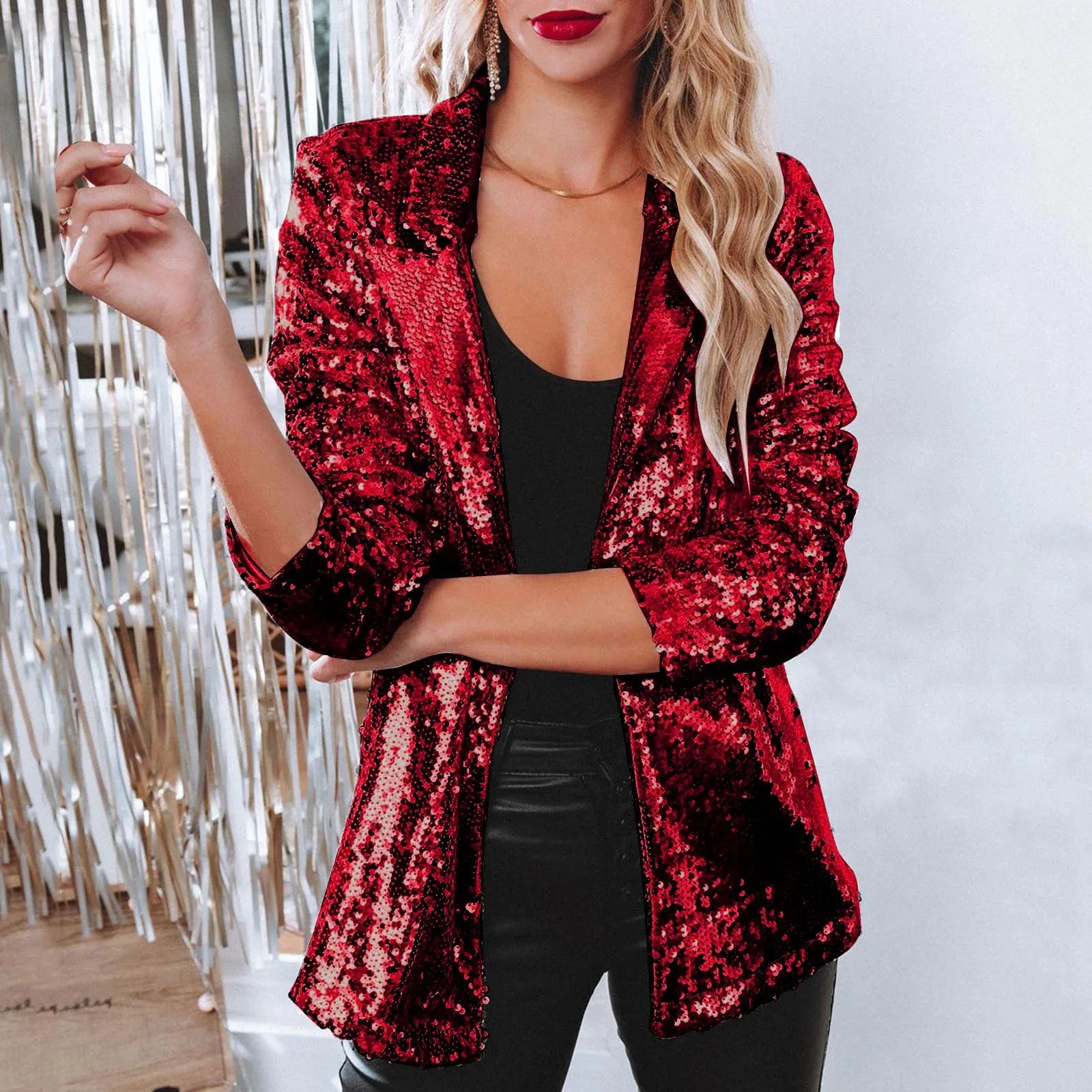 Stockholm Atelier™ – Elegant Sequins Blazer