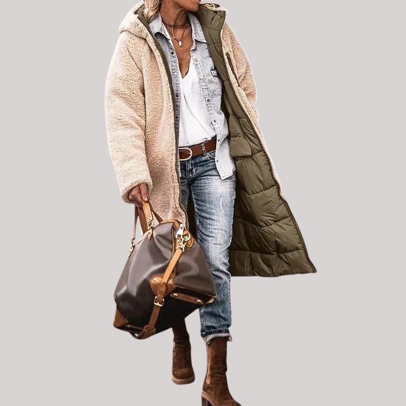 Tova - Oversize vinterkappa med sherpa-foder