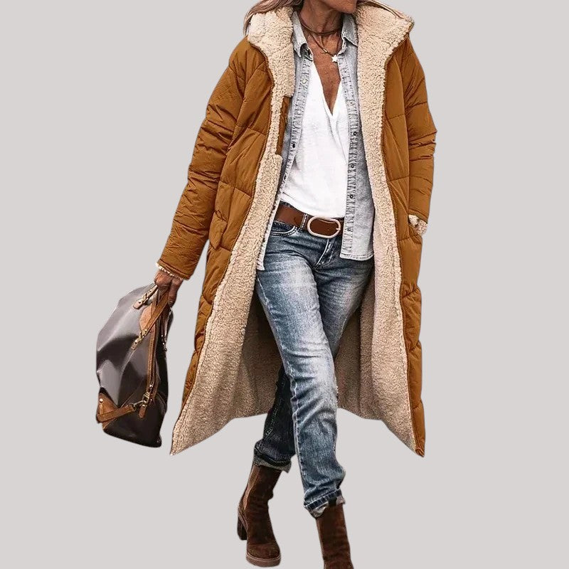 Tova - Oversize vinterkappa med sherpa-foder