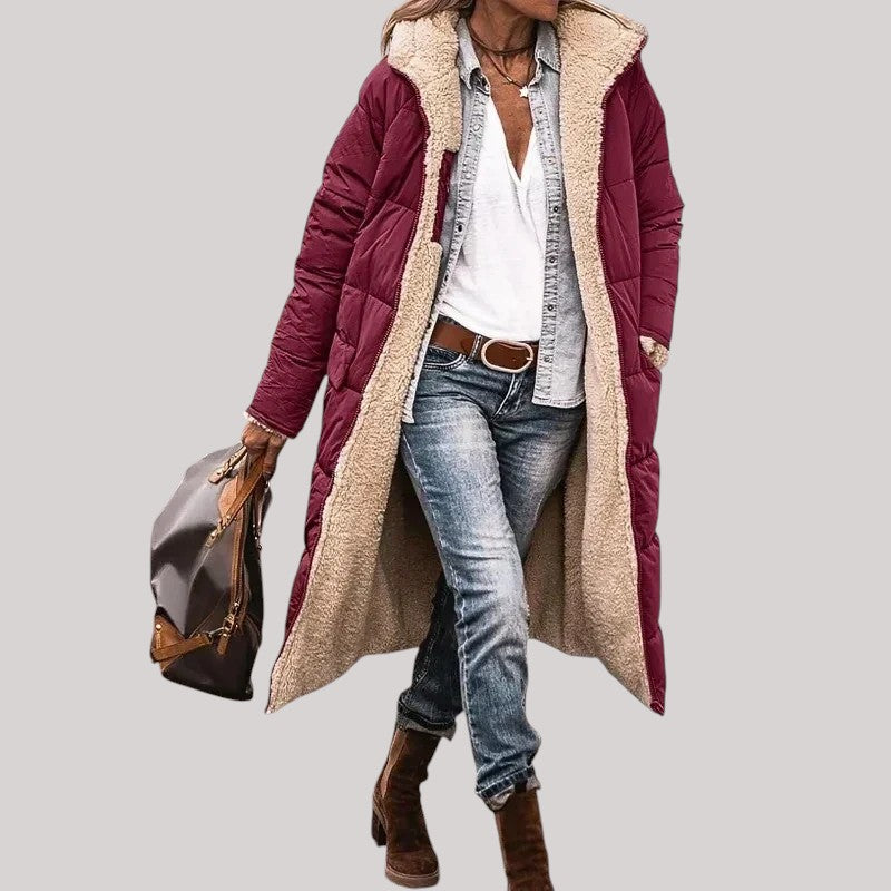 Tova - Oversize vinterkappa med sherpa-foder