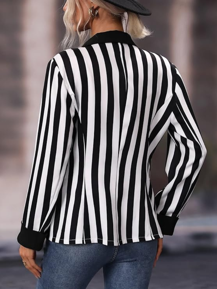 Stockholm Atelier™ - Elegant Striped Blazer