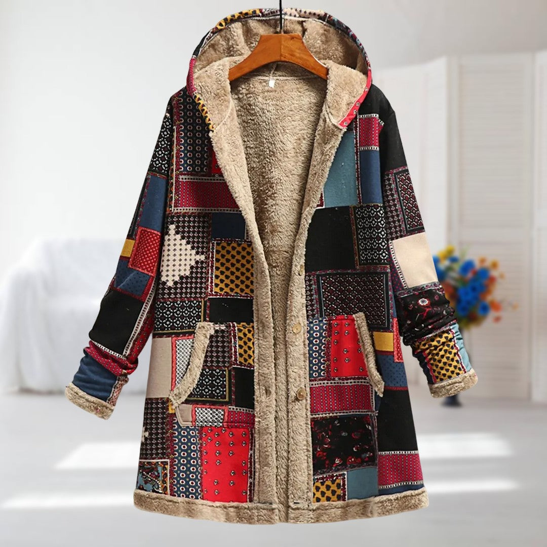 Flora | Varm, mjuk fodrad stickad jacka parkas