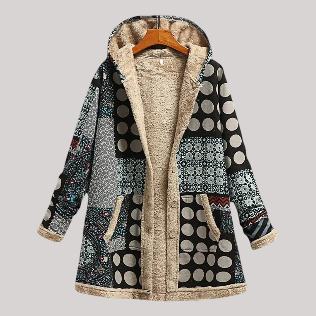 Flora | Varm, mjuk fodrad stickad jacka parkas