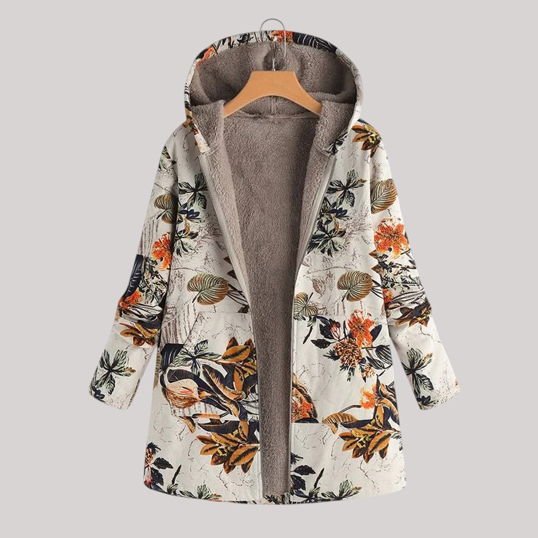 Flora | Varm, mjuk fodrad stickad jacka parkas