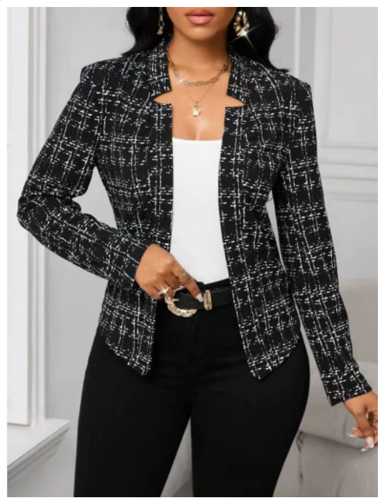 Stockholm Atelier™ - Chic Plaid Blazer