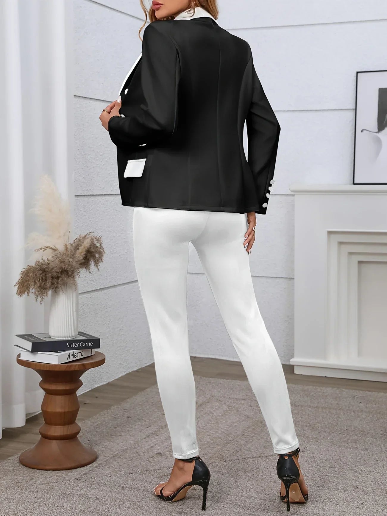 Stockholm Atelier™ - Chic Color Block Two-piece Set