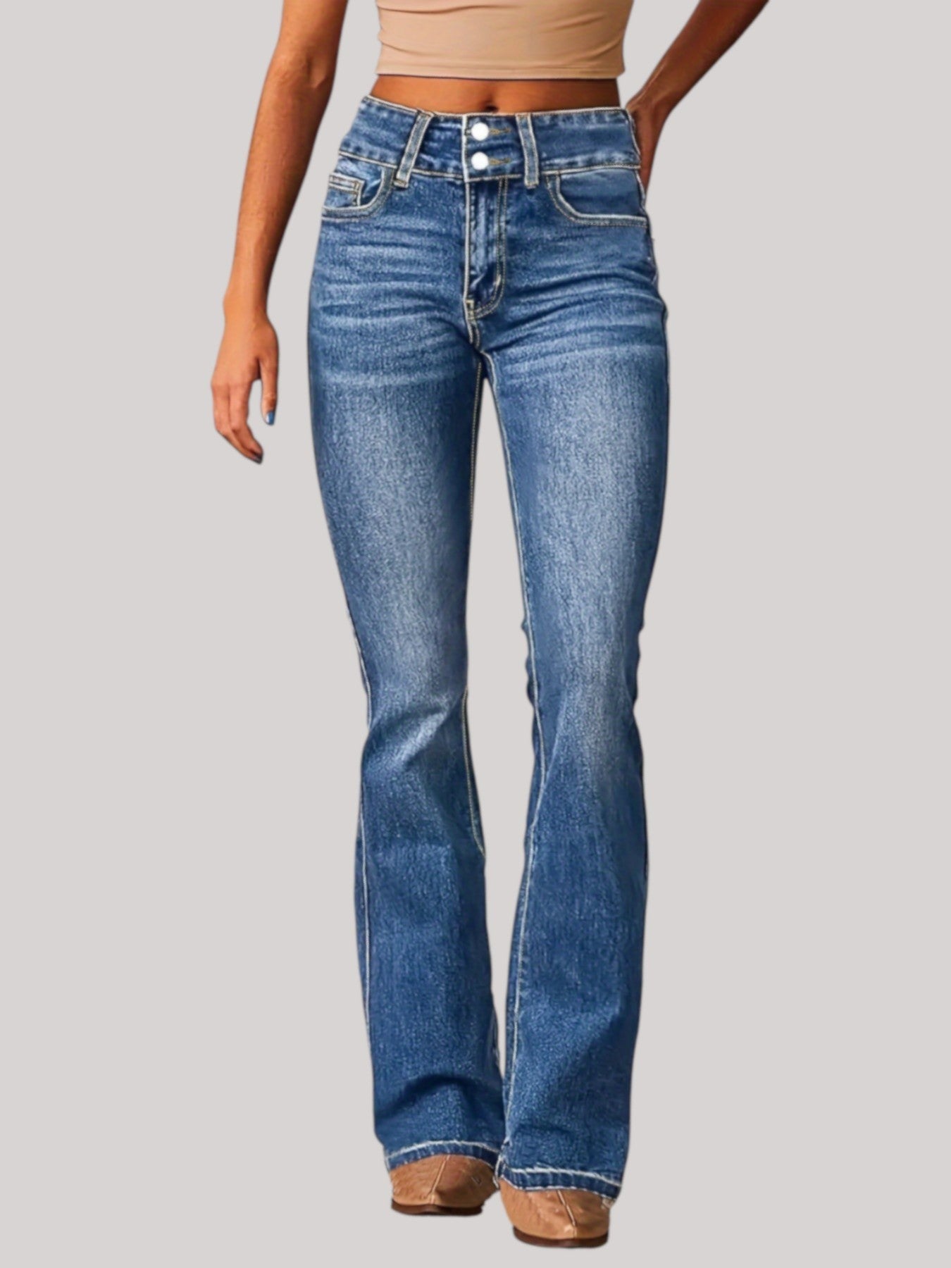 Aya | Högmidjade flare jeans
