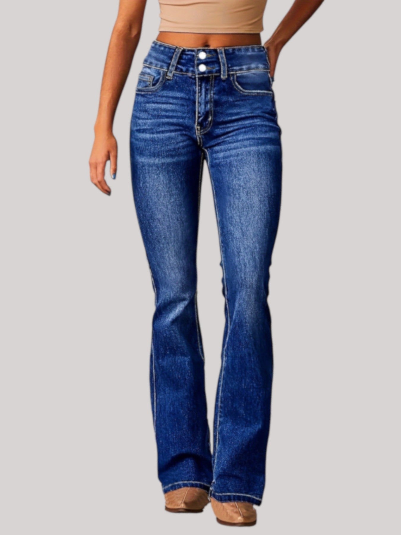 Aya | Högmidjade flare jeans