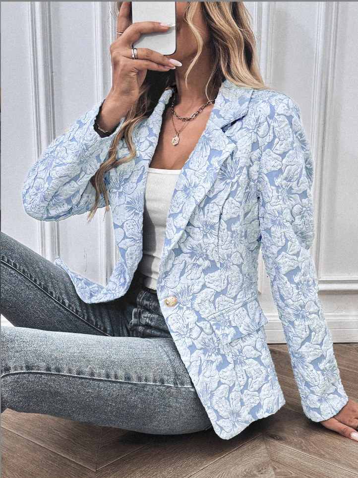 Stockholm Atelier™ - Stylish Floral Print Blazer